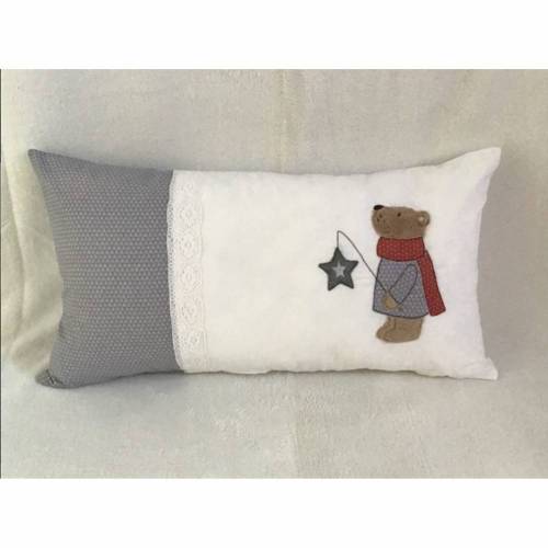 Kissenbezug mit Teddy und Laterne