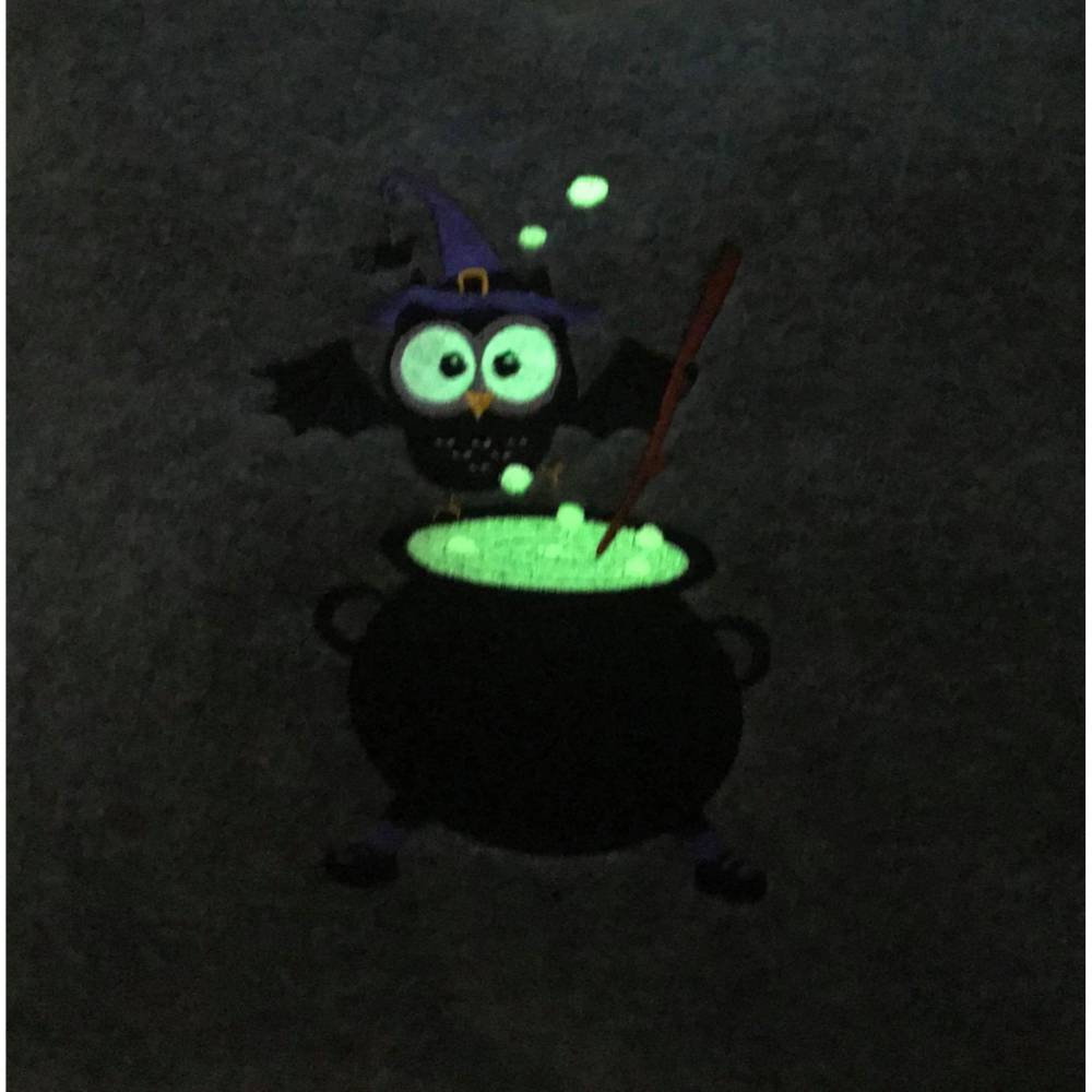 Eule mit Zauberkessel - Halloweeneule 13x18 Stickdatei Bild 3