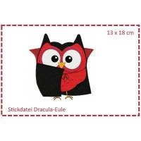 Dracula-Eule - Halloweeneule 13x18 Stickdatei