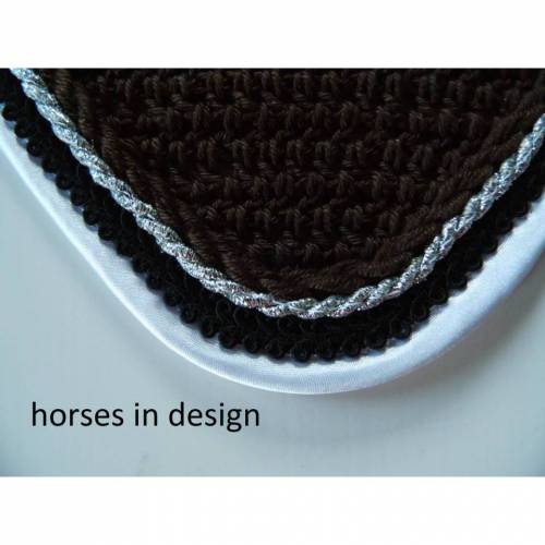 Fliegenhaube - Gr. WB - braun mit Satinrand