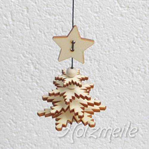 Bastelset Flocken-Christbaum aus Holz