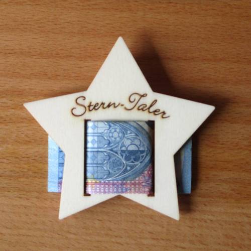 Geldgeschenk "Stern-Taler" aus Holz