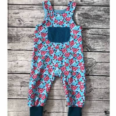 wunderschöne weiche Latzhose / Strampelhose gr.80 Blumen