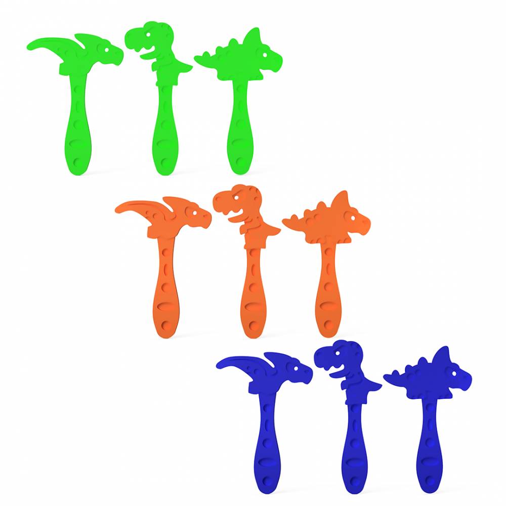 9er Set Dinosaurier Joghurt-Selbstmacheis-Stäbchen Eissticks Dinos bunt Eis Sticks Eisstäbchen ideal für Kinder-Geburtstage DIY eis am Stiel aus Bio-Kunststoff Made in Germany Bild 1
