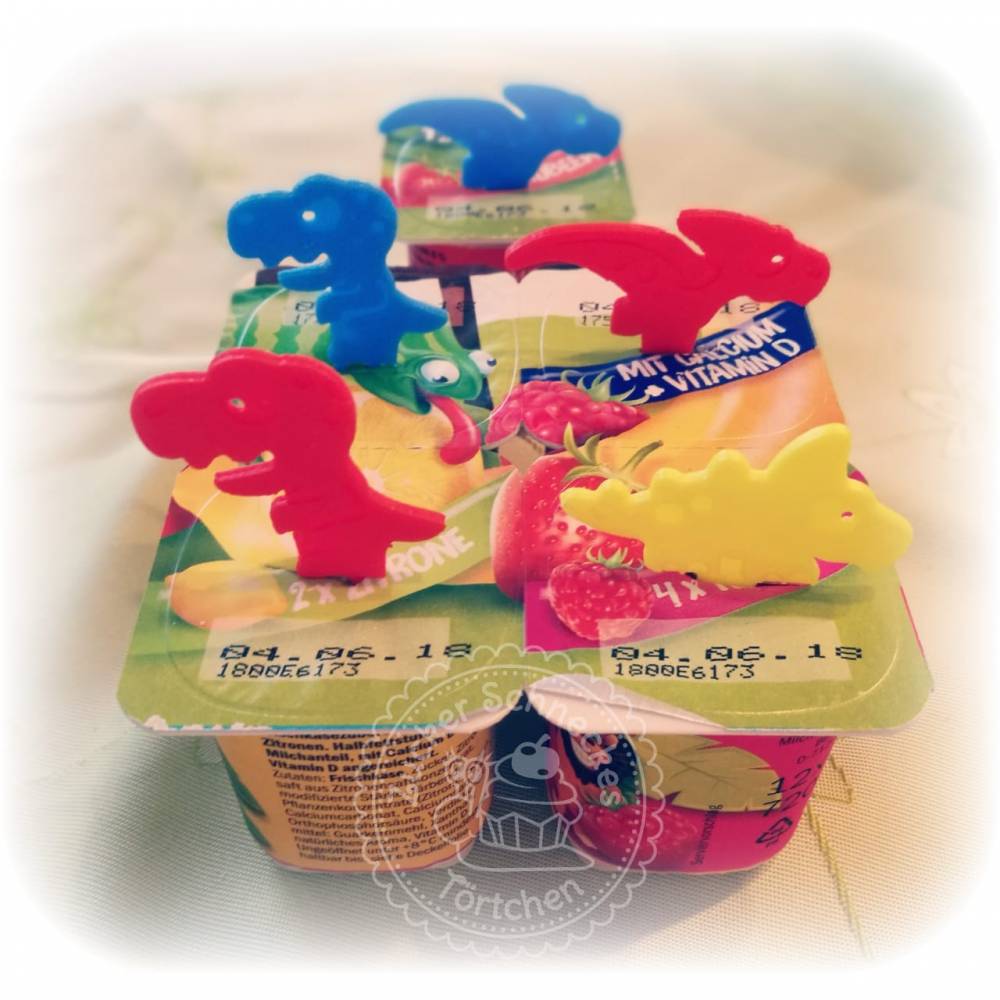 9er Set Dinosaurier Joghurt-Selbstmacheis-Stäbchen Eissticks Dinos bunt Eis Sticks Eisstäbchen ideal für Kinder-Geburtstage DIY eis am Stiel aus Bio-Kunststoff Made in Germany Bild 3