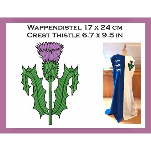 Wappendistel Stickdatei 17 x 24 cm