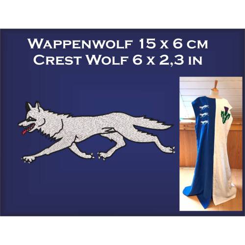 Wappenwolf Stickdatei 15 x 6 cm