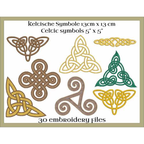 Keltische Symbole Stickdateien Set 13x13cm