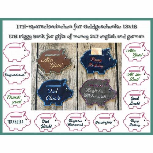 ITH-Sparschweinchen für Geldgeschenke 13×18