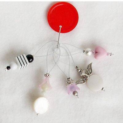 5 Maschenmarkierer kleiner Mix, 5er Set Maschenmarkiere, flieder, weiß, bunt, Maschenmarkierer Würfel, Wichtel, Blume