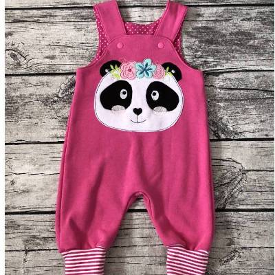 Süße Latzhose / Strampelhose gr.68 Boho-Panda Pink