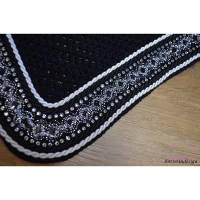 Fliegenhaube - schwarz - mit Strass 