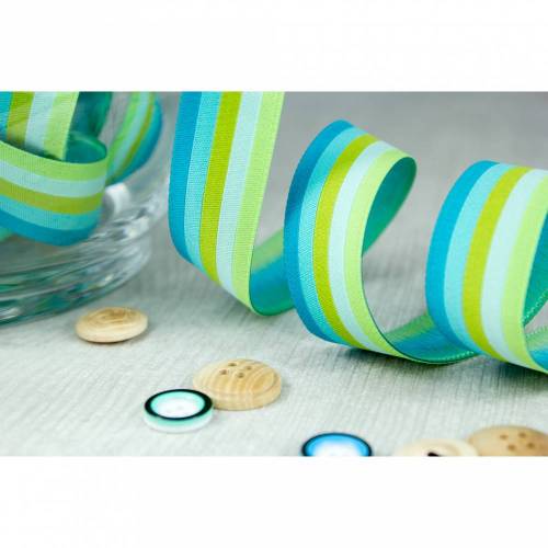 Webband - Stripes Water - farbenmix - 20 mm