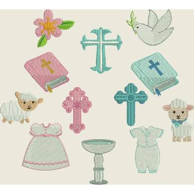 Stickdatei  Taufe Geburt Stickmuster Maschinenstickerei 348