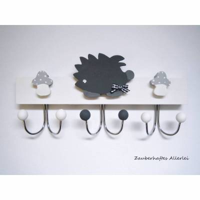 Kindergarderobe Garderobe Igel grau