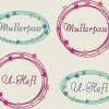 Stickdatei Mutterpass  U-Heft Doodle Button Rahmen 452 Maschinenstickerei