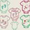 Stickdatei Baby Body 10x10 und 13x18 Applikation Taufe Geburt Set 395