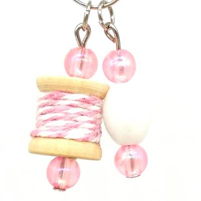 Schlüsselanhänger "Garnrolle", rosa, Schlüsselanhänger, Anhänger, Garnrolle, Garnrollenanhänger, Nähaccessoire