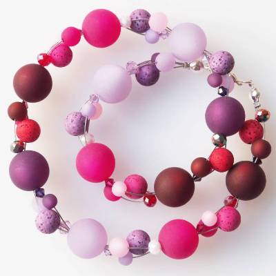 Polariskette pink lila beere 