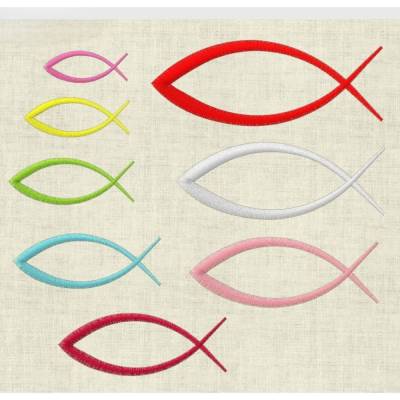 Stickdatei Kommunion, Kirche, Fische, Fisch, 467 Maschinenstickerei