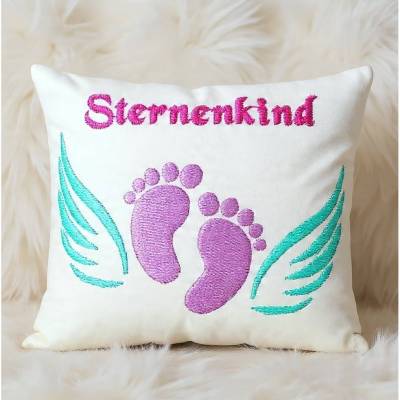 Stickdatei Babyfüße mit Flügeln & Sternenkind – Maschinenstickerei 10x10, 13x18 Rahmen