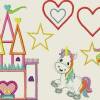 Stickdatei Einhorn im Zauberland Applikation Unicorn 096 Maschinenstickerei
