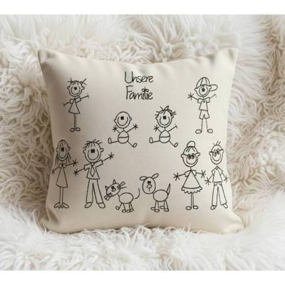 Stickdatei Strichmännchen Familie 4 – Set für Maschinenstickerei | 11 Dateien für 10x10cm Rahmen