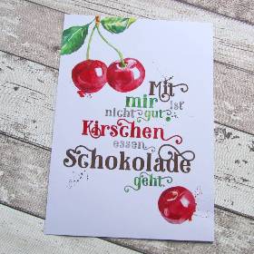 LAST CHANCE! Poster, Druck, Kunstdruck A4 "Kirschen essen" aus der Manufaktur Karla