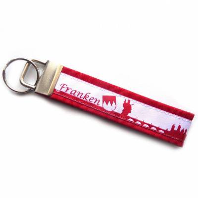 Schlüsselanhänger Schlüsselband Anhänger "Franken" in rot / weiß oder schwarz /weiß