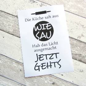 LAST CHANCE! Poster, Typographie, Druck, Kunstdruck "Wie Sau" aus der Manufaktur Karla