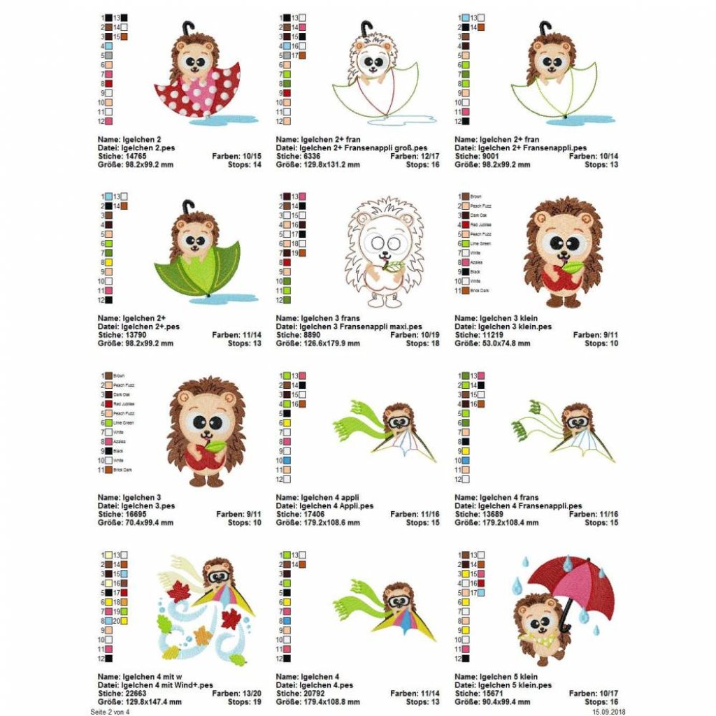 Digitale Stickserie Wildblume Rufus Piecks 10x10 - 13x18 cm (4x4 - 5x7") Stickrahmen Bild 3