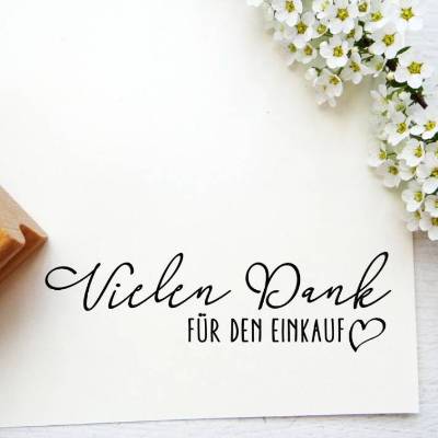 Stempel"Vielen Dank für den Einkauf" mit kleinem Herz Dankeschön, Dank, Kundendank