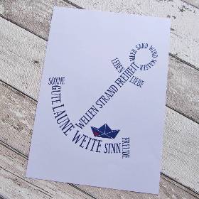 LAST CHANCE! Bild, Poster, Typographie, Druck, Kunstdruck "Gute Laune-Anker" aus der Manufaktur Karla