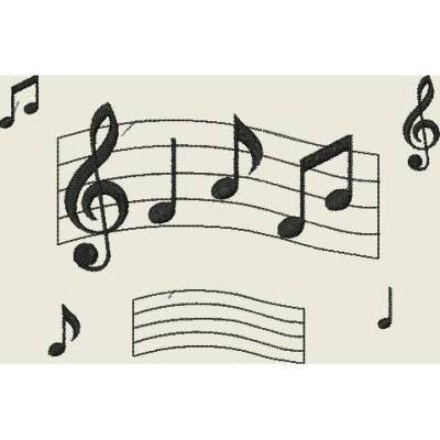 Stickdatei Stickmuster Maschinenstickerei Musiknoten * Noten Notenschlüssel Note 165