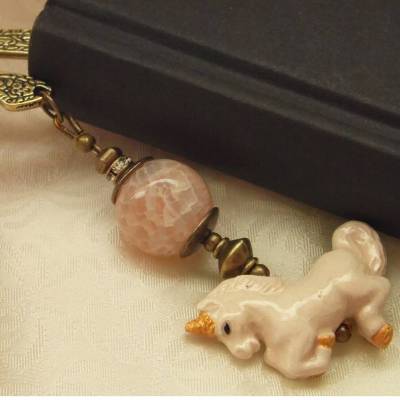Einhorn Lesezeichen mit Achat