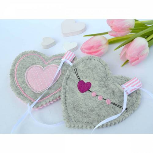 ITH Stickdatei Geschenkanhänger Herz 10x10cm für Glückwünsche und Geldgeschenke