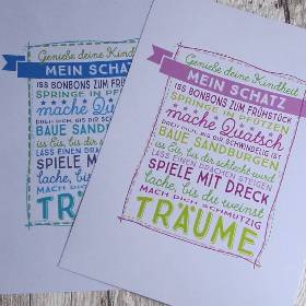 LAST CHANCE! Bild, Poster, Typographie, Druck, Kunstdruck "Mein Schatz" für Kinderzimmer aus der Man