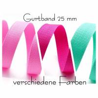 3 Meter Gurtband, Breite 25 mm, verschiedene Farben