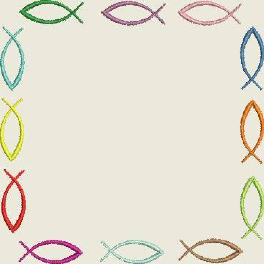 Stickdatei 4x Fisch, Taufe, Geburt, Kommunion, Konfirmation, Quadrat, Set 559 Maschinenstickerei Bild 2