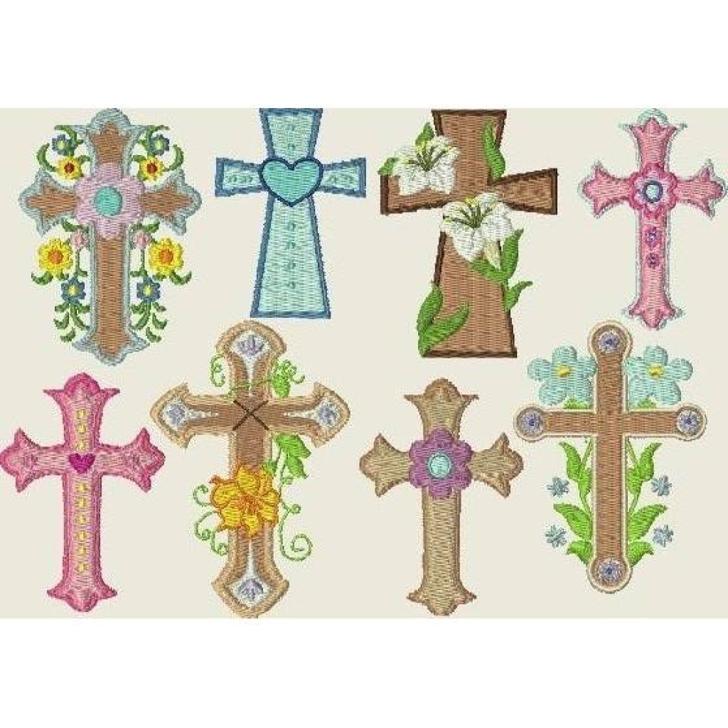 Stickdatei Kreuz / Ostern / Taufe 310 / Maschinenstickerei Bild 1