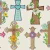 Stickdatei Kreuz / Ostern / Taufe 310 / Maschinenstickerei