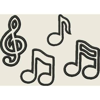Stickdatei  Musiknoten * Noten Applikation 231 Maschinenstickerei