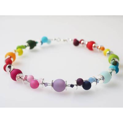 Polariskette Regenbogen mit Preciosa® Kristallen 