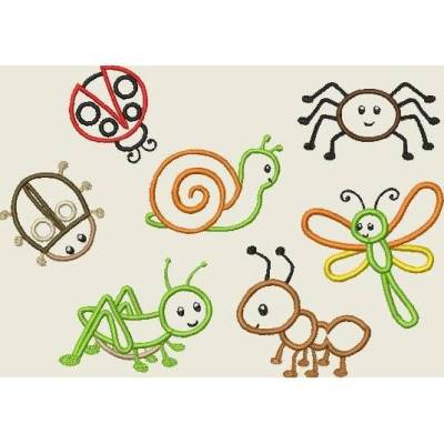 Stickdatei Wiesenfreunde 2 10x10cm / 4x4"  *Applikation Maschinenstickerei 195