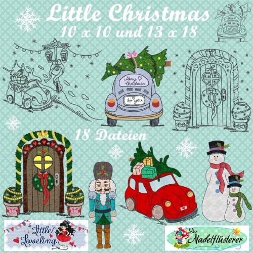 Digitale Stickserie Little Christmas 10x10 - 13x18 cm (4x4 - 5x7") Stickrahmen