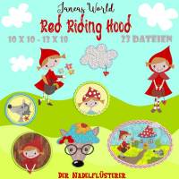 Digitale Stickserie Janeas World Red Riding Hood 10x10 - 13x18 cm (4x4 - 5x7") Stickrahmen