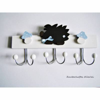 Kindergarderobe Garderobe Igel blau