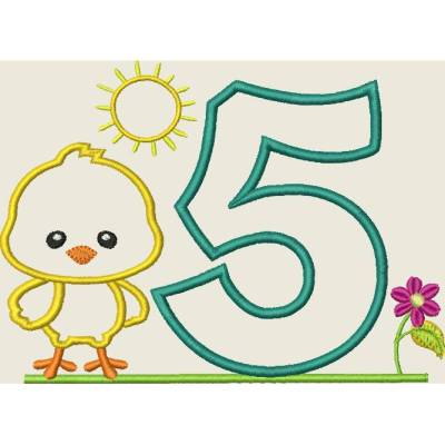Stickdatei Ostern 5 Geburtstagszahl Zahl Maschinenstickerei 13x18 / 5x7"