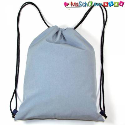 Sportbeutel Rucksack hellblau – wasserabweisend & robust aus Softshell