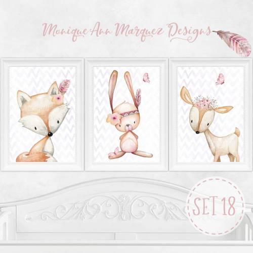 A3 Poster Kinderzimmerbilder Waldtiere Tiere  Babyzimmer Kinder Zimmer Bild |☆SET 18☆ |